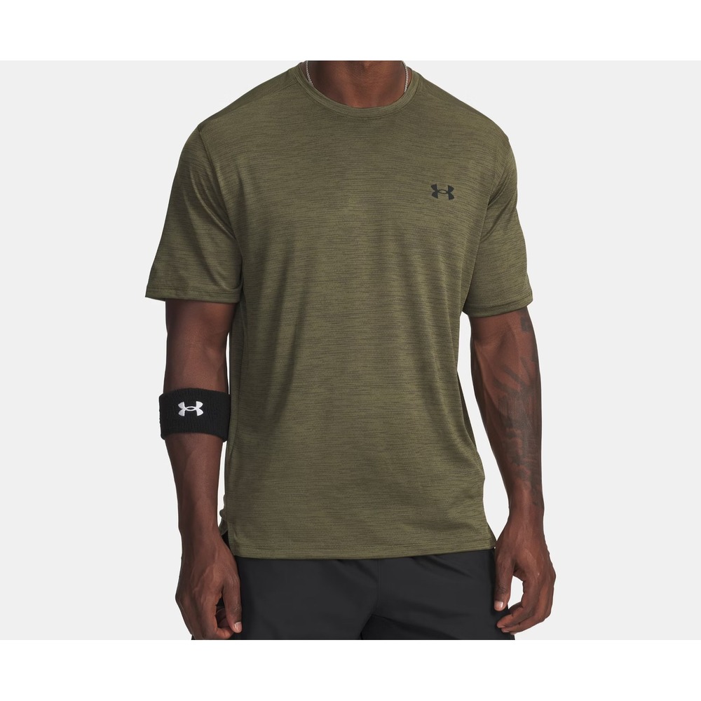 Under Armour Shirt Men Large Green UA Tech Vent Short Sleeve Top Running v